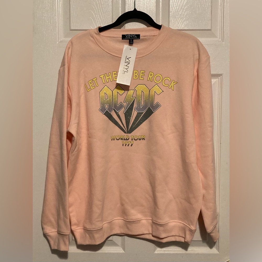 NWT AC/DC world tour sweatshirt. Pink